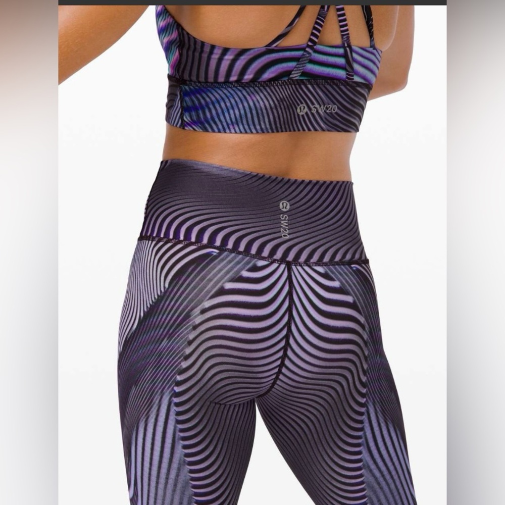 Lululemon Seawheeze 2020 Wunder Under High-Rise Tights in Fast Lane Purple Multi - Picture 4 of 10